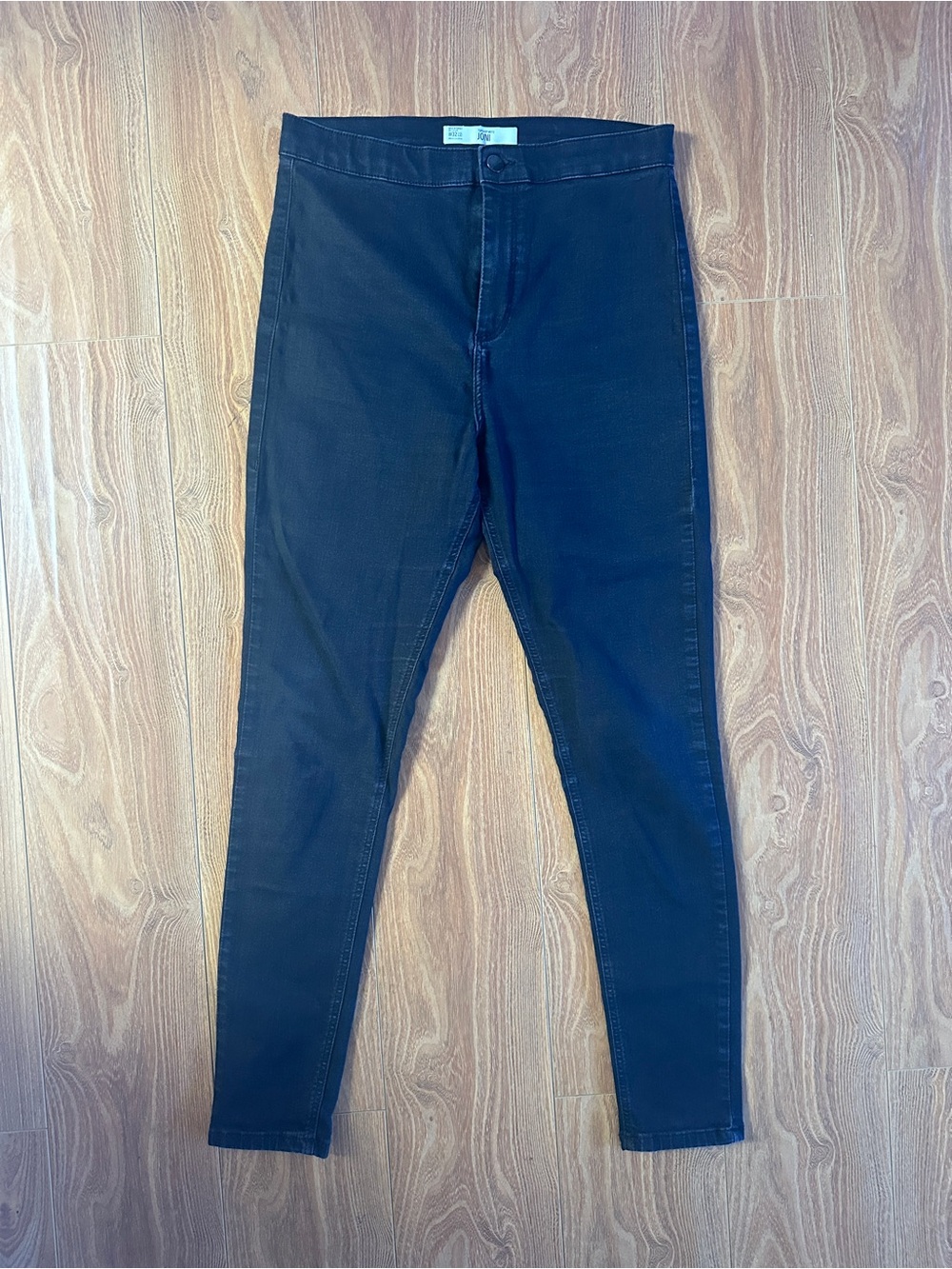 Topshop Joni Black High-Rise Skinny Jeans 32 Waist Moto Style